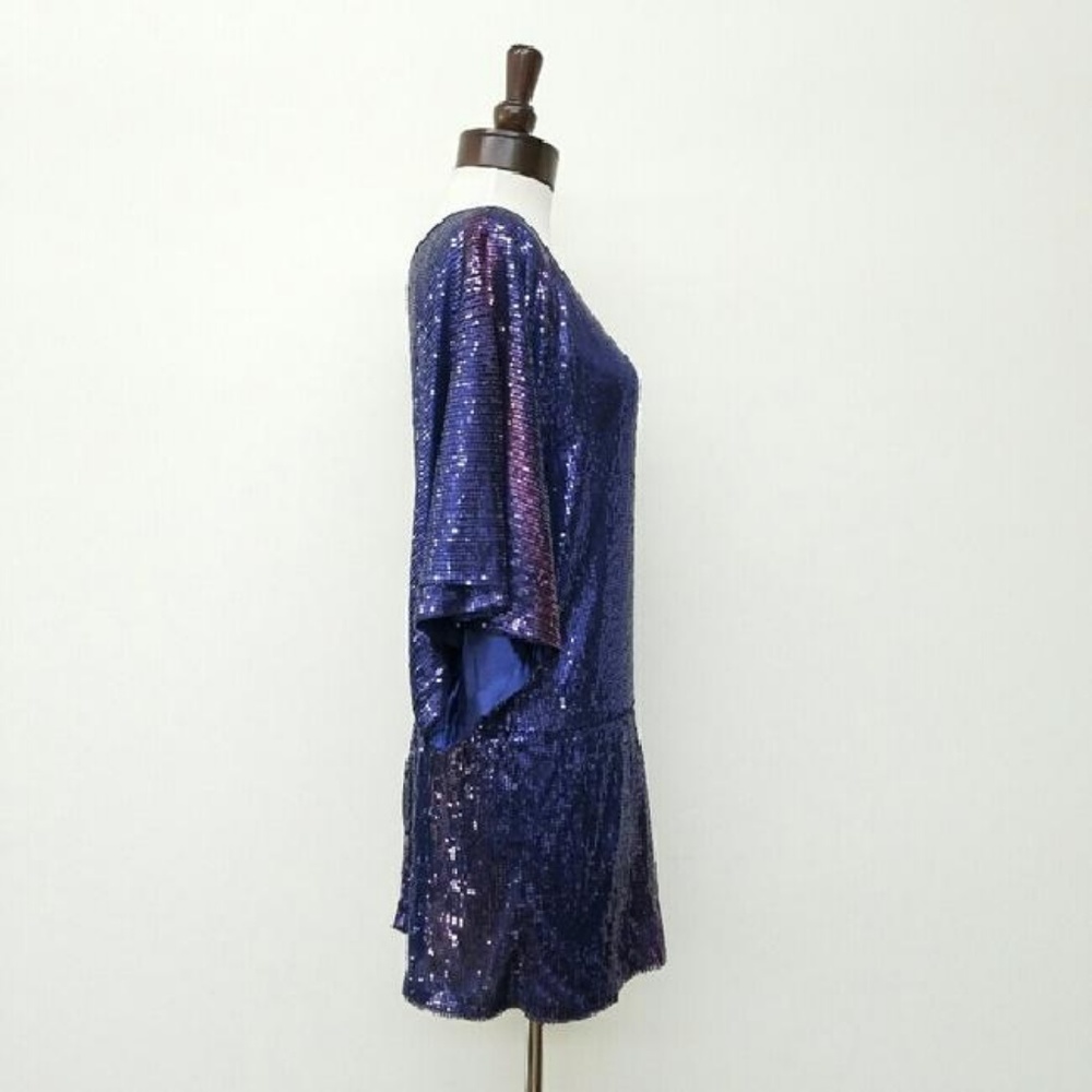 Blaque Market Blue Sequin Short Casual Dress - Picture 3 of 4